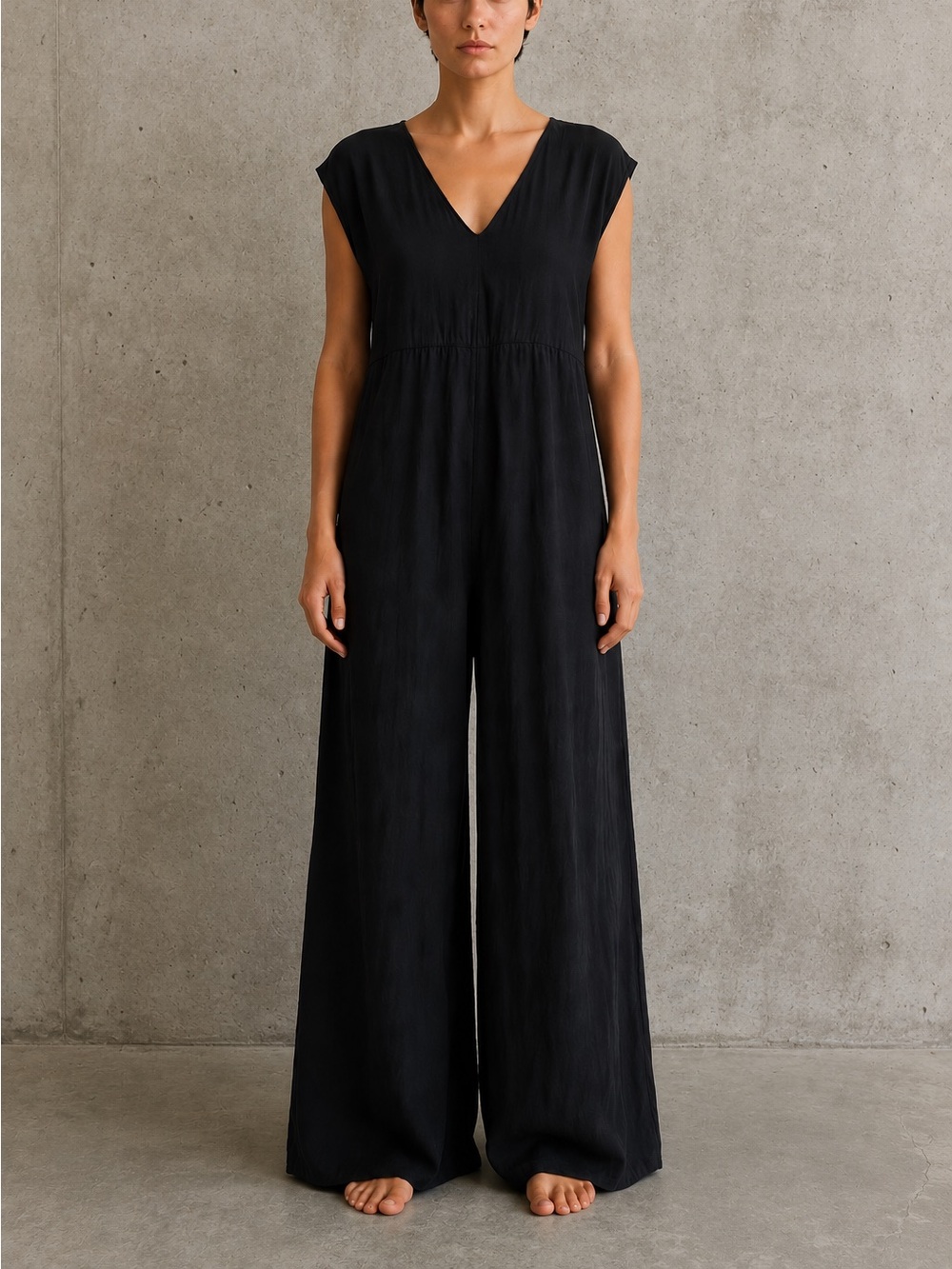 NWT Naked Zebra Black Wide Leg Flowy Jumpsuit